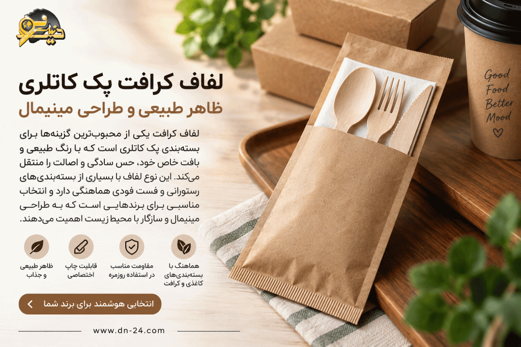لفاف کرافت پک کاتلری؛ ظاهر طبیعی و طراحی مینیمال